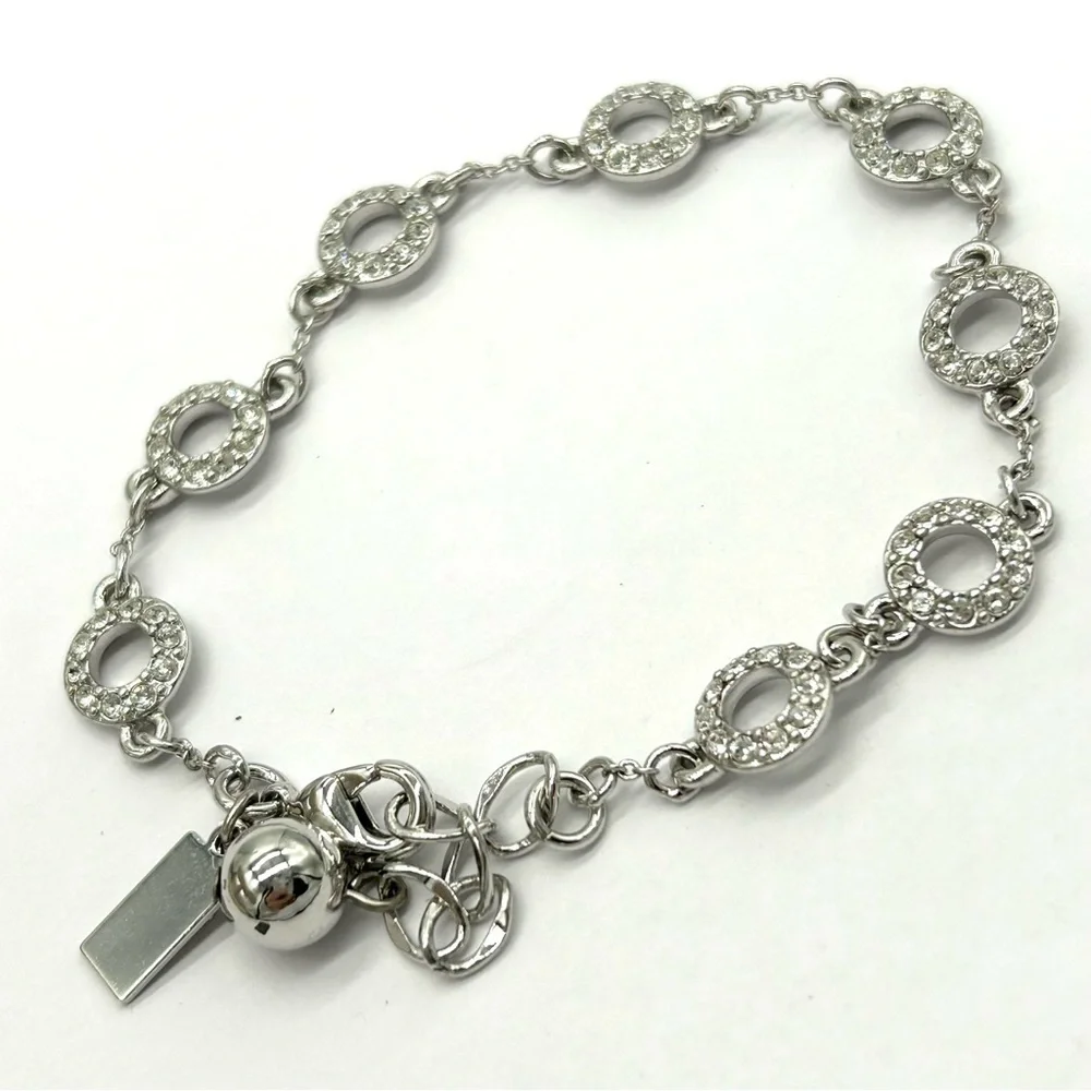 Kate Spade Jeweled Circle Linked Silver Bracelet